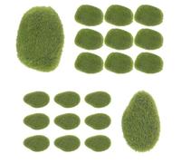 minkissy Pierre Moussue Artificielle Verte pour Décor Intérieur, Forme Pierre Réaliste en Écume 20 Pièces, pour Bonsaï et Aquarium, Décoration Créative Maison