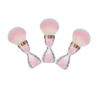 minkissy Pinceaux de Manucure pour Ongles en Plastique 3pcs Poils Doux et Forme Sablier pour Nettoyage la Maison ou Salon