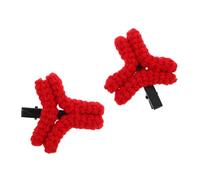 minkissy Pinces à Cheveux Rouge Tricotées Motif Colère Accessoires Créatifs Amusants pour Femmes Clips Doux et Confortables Idéals pour Streaming Fêtes et Usage Quotidien
