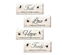 minkissy Planches Décoratives et Style Campagnard en Bois Lot de 4 Résistantes et Pratiques, pour Décoration Murale Cuisine Restaurants