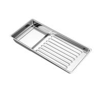 minkissy Plateau à outils de plateau de outils de beauté plateau de laboratoire plateau de salle de bain plateau plateau divers Acier inoxydable Silver