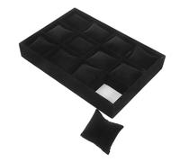 minkissy Plateau De Rangement pour Montres Et Bracelets Présentoir À Bijoux Présentoir À 12 Compartiments avec Mini-Oreillers Plateau De Rangement pour Montres Et Bracelets en Velours