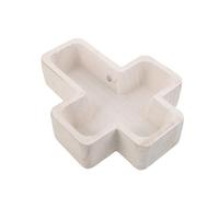 minkissy Plateau de Service en Bois de Croix, Plateau Décoratif à Fruits et Amuse-gueules, Bol à Bonbons Multifonction pour Buffet et Repas, Finition Naturelle, Usage Domestique