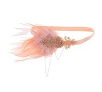 minkissy Plume Bandeau Femme Charleston Vintage Accessoire Années 20 Carnaval Thème Partie Soirée Chic - Cham pagne Couleur, Élégant & Confortable