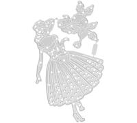 minkissy Pochoir Matrice de Découpe en Acier au Carbone pour Scrapbooking Diy, Motif Fleurs et Silhouette Femme, Outil de Gaufrage pour Création de Cartes et Décoration Papier, Accessoires