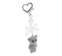 minkissy Porte-Clés Ours En Peluche Pendentif Dessin Animé En Peluche Pour Anniversaire Petit Mignon Simple Pour Fête Décoration Petit Moelleux Pour Animaux Pour Copains