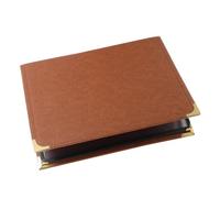 minkissy Porte-menu en Pvc Transparent 4 Pages Protège-recettes Format A4 Couverture de Menu Marron pour Restaurant Café Hôtel Fournitures de Restauration