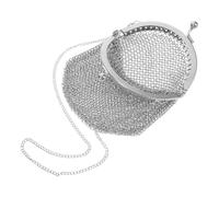 minkissy Porte-Monnaie Vintage en Maille Métallique Argentée, Style Victorien, Petit Format pour Pièces de Monnaie et Cartes, pour Soirées Costumées et Usage Quotidien
