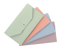 minkissy Portefeuille Porte-Cartes en PU Lot de 4 Long Format Pochette à Argenté Colorée Portefeuille Enveloppe Minimaliste pour Femme Organiseur Compact et Multifonction pour Billets