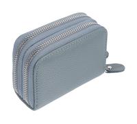 minkissy Portefeuille Sécurité en Cuir Véritable Accordéon, Double Fermeture Éclair, 10 Fentes Multi-Cartes Unisexes, Poche Monnaie, Voyage Et Usage Quotidien