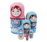 minkissy Poupées Russes Matriochka Ensemble De Poupées Gigognes Bois à Empiler Décor Traditionnel Russe Peint Main
