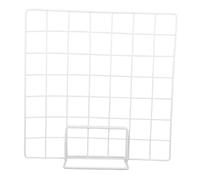 minkissy Présentoir Métallique de Comptoir 35x35 Cm Blanc Base Petite Taille, Support Polyvalent pour Exposition D’œuvres, Photos et Accessoires, Étagère D’Exposition Moderne et Pratique
