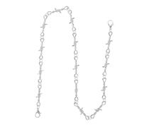 minkissy Punk Gothic Barbed Wire Choker Necklace Bracelet for Men and Women Cool Hip Hop Rock Jewelry for Parties