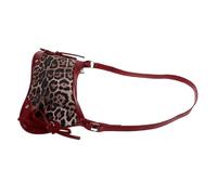 minkissy Sac Bandoulière Léopard Rouge pour Femme Convertible Sac Sous-bras Main Design Chic Multifonctionnel pour Travail Shopping et Occasions Formelles