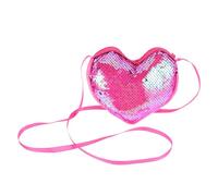 minkissy Sacs pour Enfants Pochette à Sequins Purse à Paillettes en Forme de cœur à bandoulière Unique à Sangle Unique en Forme de cœur Small Spirde Back Purse Pas de Doublure Rosy