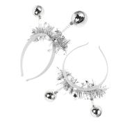 minkissy Serrage-Tête Disco à Boules Miroir Accessoire de Fête 2 Pièces en Argenté Design pour Festivals Concerts et
