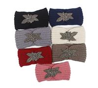 minkissy Serre-tête Chaud Fait Main Coiffure Simple Pour Hiver Motif Floral Pour Femmes Et Filles Noir