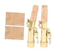 minkissy Set de Col de Saxophone Soprano Laiton Liège Incurvé et Droit Angle Adapté Résistant Corrosion Accessoires pour Saxophonistes