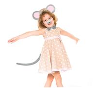 minkissy Set de Déguisement Souris avec Oreilles Queue Feutrine et Nez Accessoires Cosplay pour Fête et Halloween