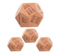 minkissy Set de Dés en Bois 12 Faces Kaki 4 Pièces pour Jeux de Décision et Divertissement Lors de Réunions Entre Collègues