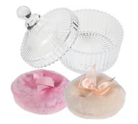 minkissy Set de Doux pour Boîte Verre à Poignée Applicateurs Beige et Rose pour Rangement Propre et Pratique pour Usage à Domicile et Voyage