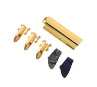 minkissy Slide de Guitare Moyen en Métal Argenté avec Onglets Pouce et Index Set Polyvalent pour Guitares Électriques et Acoustiques et Basses Accessoires Ergonomiques avec Étui