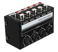minkissy Table de Mixage Audio 4 Canaux Portable Noir Réglage Individuel du Volume et Mixage Passif pour Téléphone et Ordinateur Portable en Bar ou Club