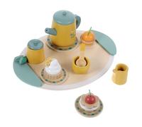 minkissy Thé Bois pour Garçon Fille Jeu de Rôle avec Théière et Tasses Miniatures Éducatif pour Limagination Compétences Sociales
