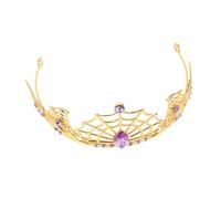 minkissy Tiara couronne d'Halloween bandeau toile d'araignée Bandeau d'Halloween couronne de reine gothique métalliques Doré