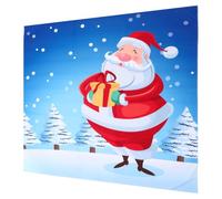 minkissy Toile de Fond Photo Noël, Décor Numérique Polyester Pliable | Arrière-plan Photographique pour Fêtes de Fin D'année, Motif Cartoon, Texture Fine, Usage Table