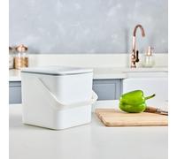 Minky Homecare Poubelle à Compost de Cuisine - Panier à déchets Alimentaires avec intérieur Facile à Nettoyer - Fabriqué au Royaume-Uni - 3,5 l (Blanc)