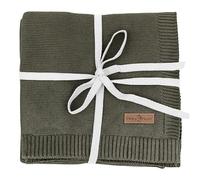 Minky Mooh Couverture pour bébé en 100% Coton Biologique, Oeko-Tex 100, Couverture à Quatre Pattes pour garçons et Filles, Cadeau de Naissance et première Utilisation - 94x72 cm, Vert Mousse