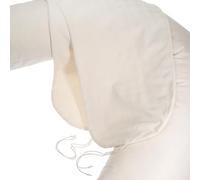 Minky Mooh Housse de Coussin d'allaitement pour Votre Coussin d'allaitement XXL, Coussin de positionnement ou Coussin de Couchage latéral - Lavable à 60°C - Longueur 190cm, percale crème Naturelle