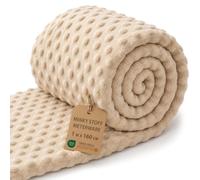 Minky Tissu au Mètre Peluche Polyester - doux velouté à Coudre | pour Couvertures Plaids Doudous Coussins Accessoires Déco Peau de Bébé Oeko Tex 1 M x 160 cm Beige clair