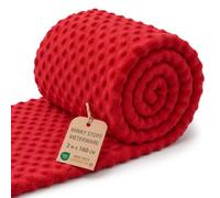Minky Tissu au Mètre Peluche Polyester - doux velouté à Coudre | pour Couvertures Plaids Doudous Coussins Accessoires Déco Peau de Bébé Oeko Tex 2 M x 160 cm Rouge