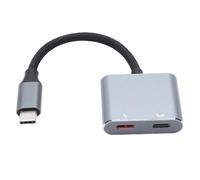 Minleshry Adaptateur de Lunettes AR, Charge Rapide 100 W PD Type C | 4K 60 Hz, Double Sortie Vidéo, Alliage D'aluminium, Plug and Play, Adaptateur pour Lunettes