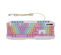 Minleshry Clavier Filaire USB avec Touche Multimédia, dégradé Pastel | Pleine Taille, 8 Touches Multimédia, Conception Ergonomique, Touches Silencieuses, pour les Jeux Professionnels