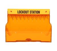 Minleshry Coffret de Consignation Mural, Panneau PC LOTO pour sécurité | Station de verrouillage électrique avec trous pré-percés, couvercle transparent anti-poussière pour usines, carte LOTO à