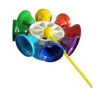 Minleshry Jouet Cloches Musicales, Instrument de Percussion en Métal 8 | Cloches musicales colorées pour enfants, volume réglable, avec tige pour enseigner à la maternelle