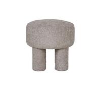 Minna - pouf - en tissu bouclette - Gris clair
