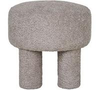 Minna - pouf - en tissu bouclette - Gris clair