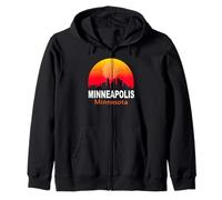 Minneapolis Minnesota Vintage Sunset Retro City State USA Sweat à Capuche