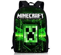 Minnecrraft Sacs à Dos, Minnecrraft Sacs à Deux Épaules Sacs Scolaires 3D Impression Sac à Dos Cartable Réglable Sac d'école Sac d'école Cartoon Imprimé Sac à Dos pour Primaire Enfants