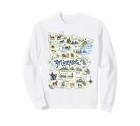 Minnesota, Cartes et icônes MN, Duluth, Saint Paul, Rochester Sweatshirt