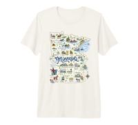 Minnesota, Cartes et icônes MN, Duluth, Saint Paul, Rochester T-Shirt Haut de Gamme