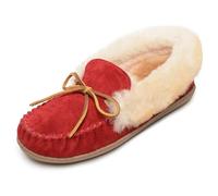 Minnetonka Alpine Sheepskin Moc Femmes US 10 Rouge Pantoufle