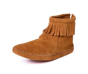 Minnetonka Back Zipper 182, Bottes Classiques femme - Marron - Marron, 39.5