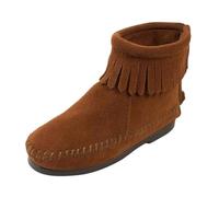 Minnetonka Back Zipper 182, bottines femme, Marron Braun Brownsuede, 42 EU