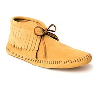 Minnetonka Bottes Mocassins Classiques à Franges pour Homme, Softsole Tan, 47 EU