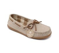 Minnetonka Camp Tie Moc - Pantoufles confortables pour intérieur/extérieur avec semelle durable, Carreaux, 38 EU